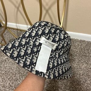 Dior Blue and Cream Patterned Hat